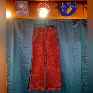 Red Wide leg Corduroy pants 🌹